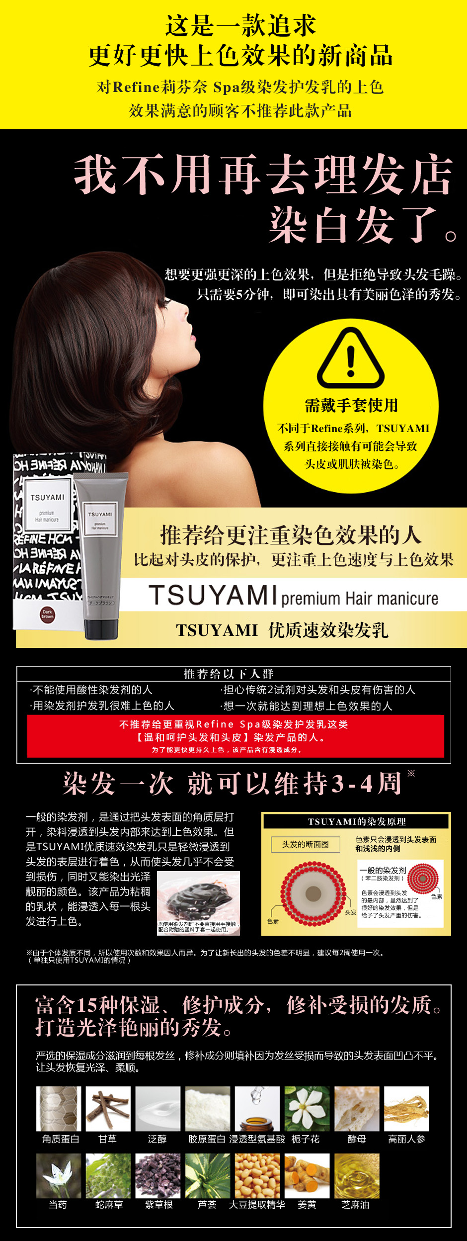 TSUYAMI premium Hair manicure优质速效染发乳